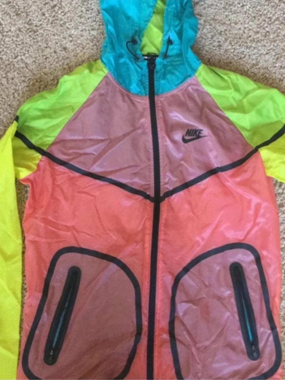 Nike Colorblock Windbreaker Jacket - Neon Multi